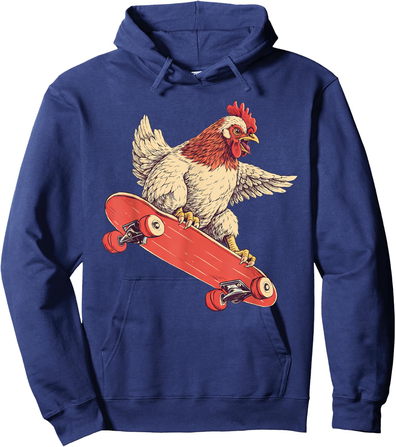 Funny Chicken On A Skateboard Skateboarding Hoodie - Hoodie | Navy