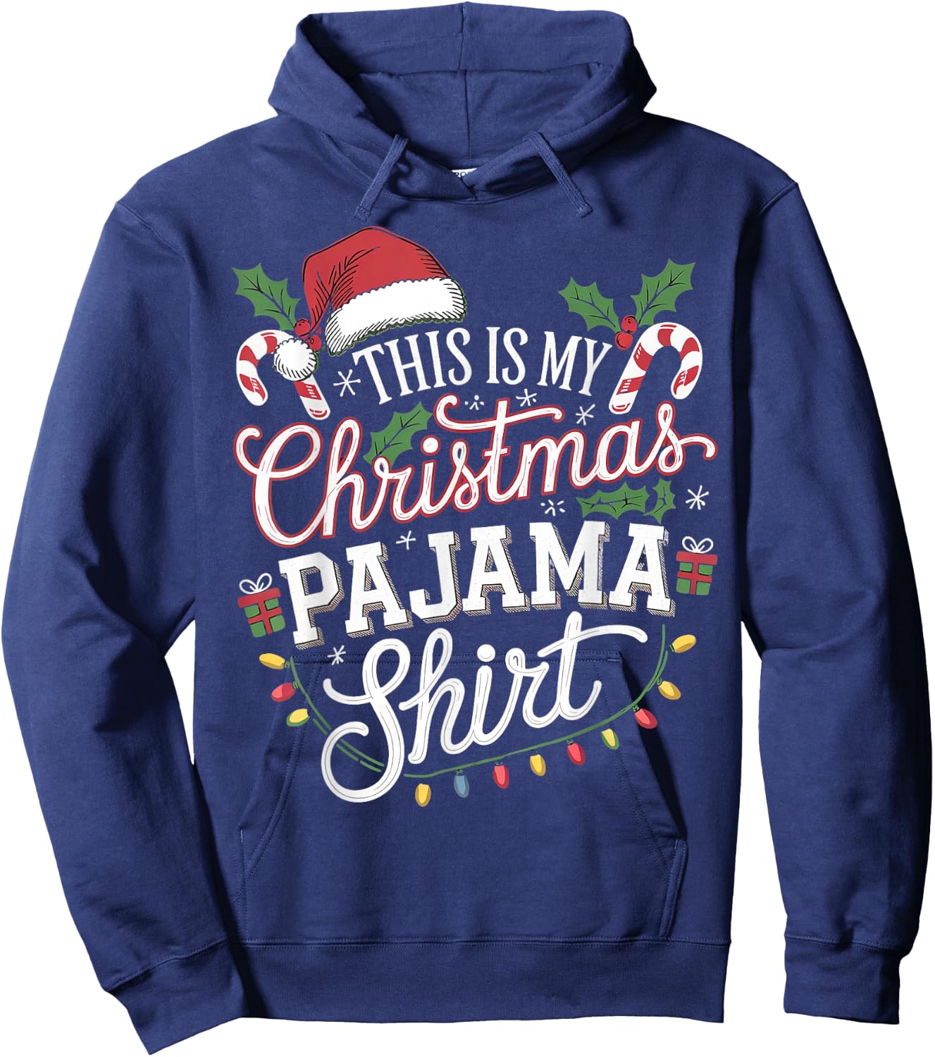 This Is My Christmas Pajama Shirt Funny PJs Hoodie - Hoodie | Navy