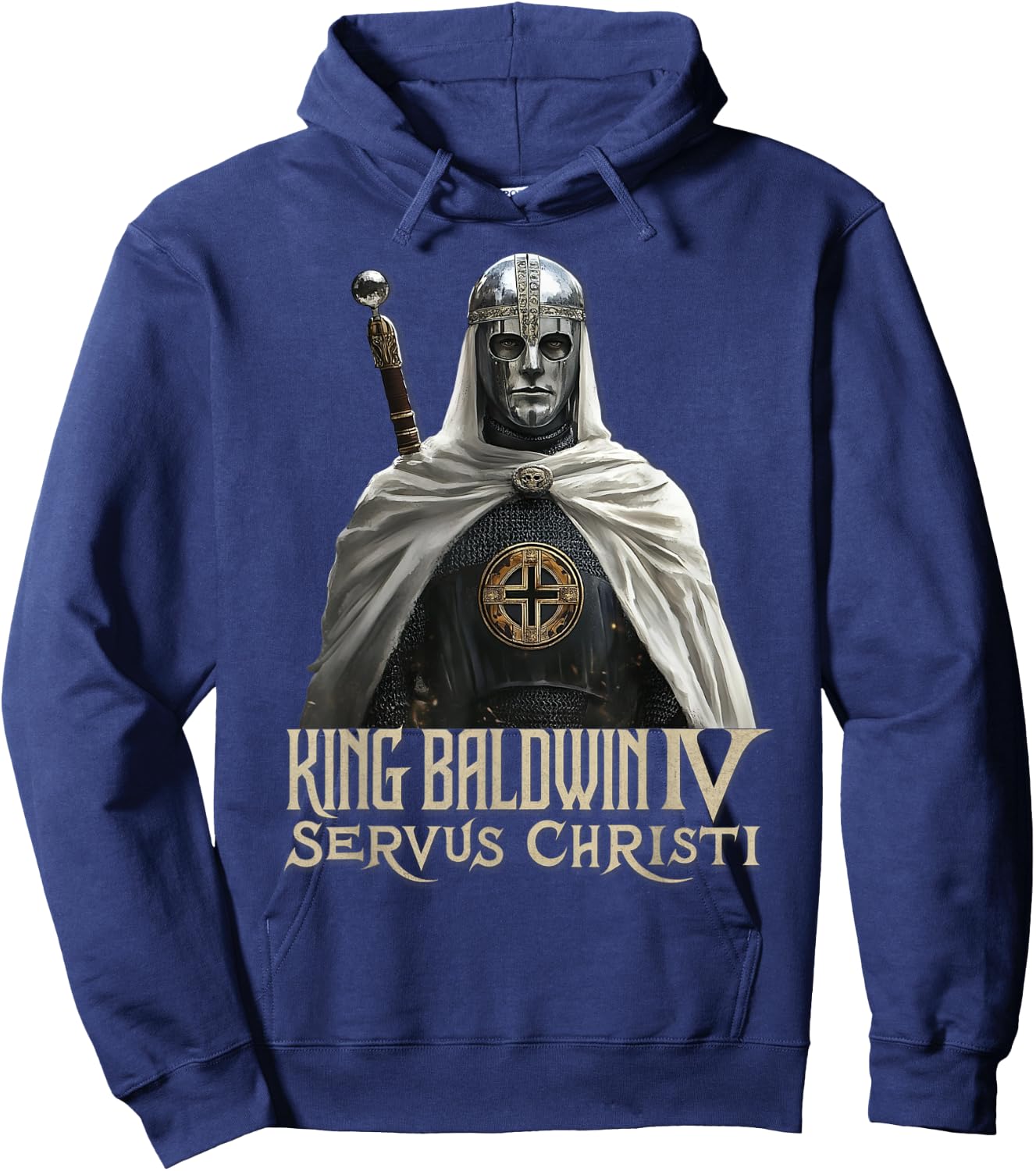 King Baldwin IV Jerusalem Cross Catholic Hoodie - Hoodie | Navy