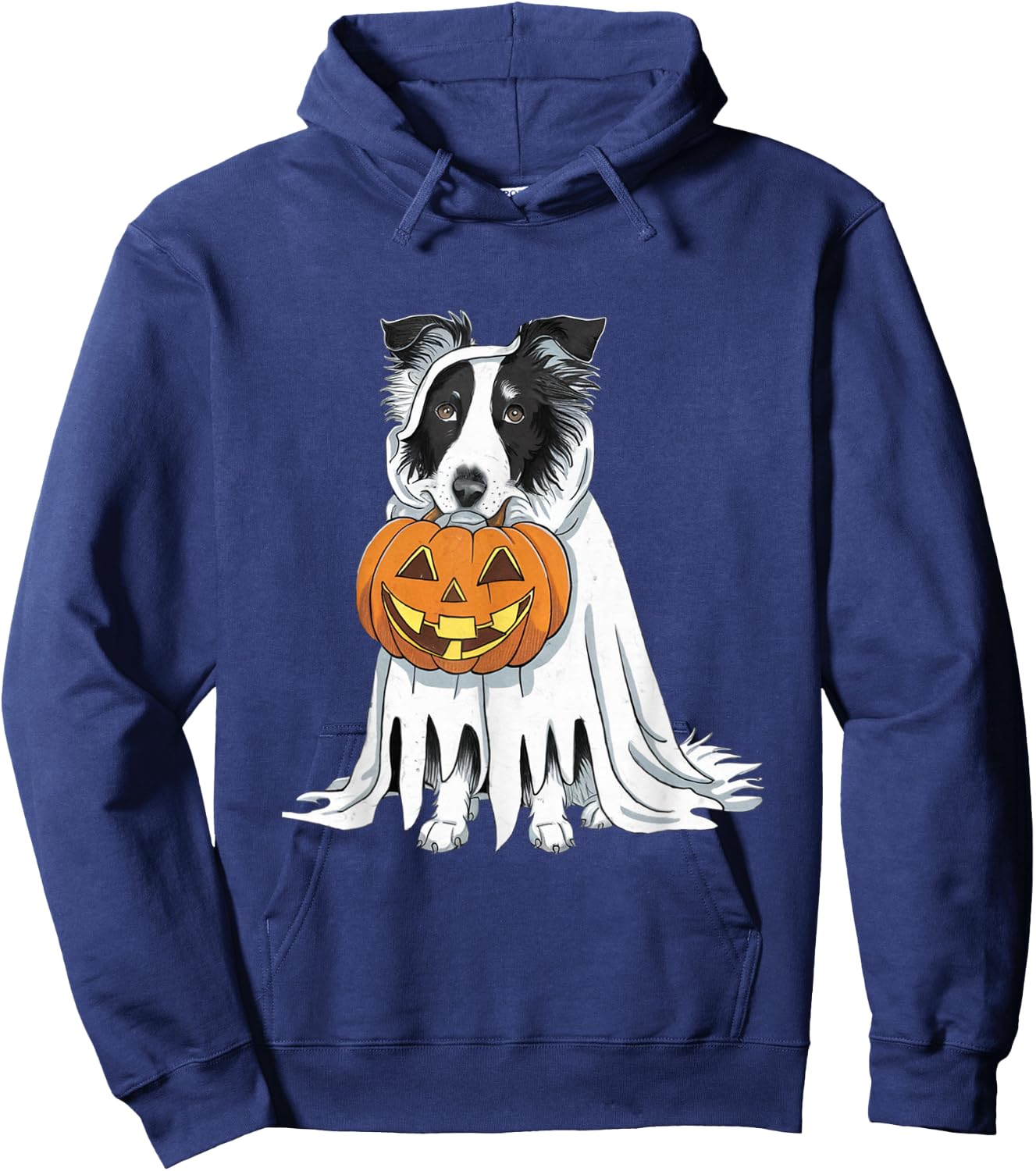 Border Collie Ghost Dog Halloween Hoodie - Hoodie | Navy