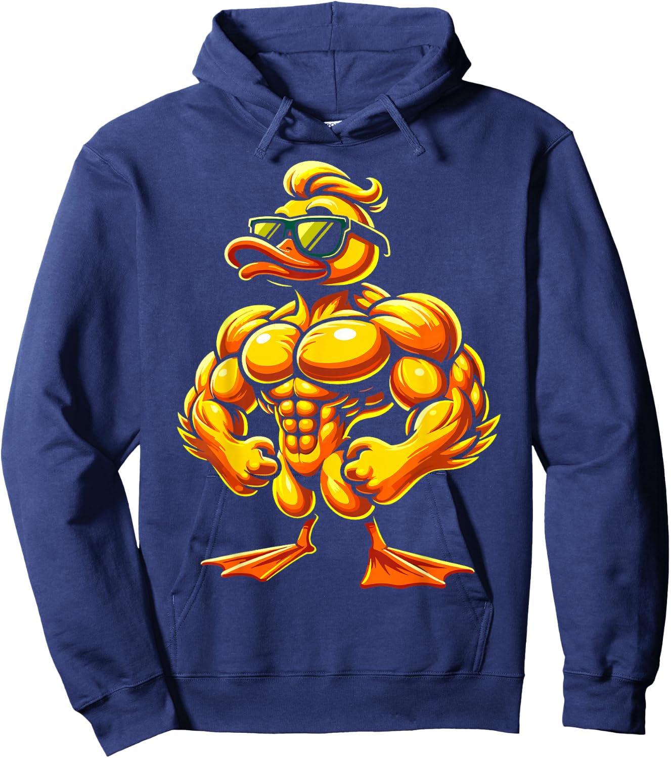 Muscular Rubber Duck with Sunglasses Hoodie - Hoodie | Navy