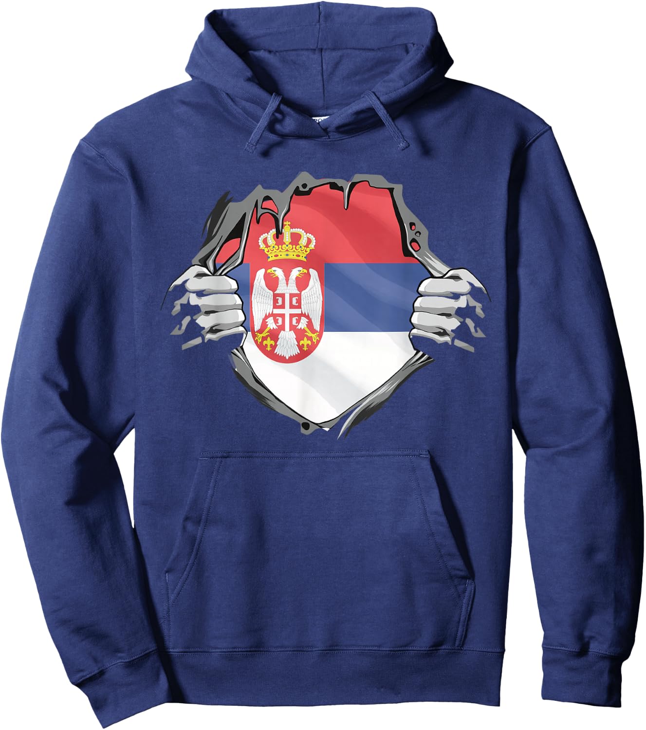 Serbia Football Jersey Alternative , black Hoodie - Hoodie | Navy