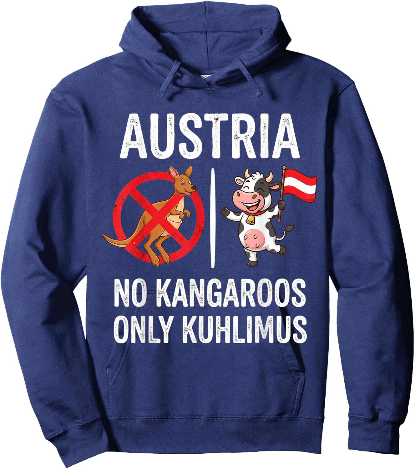 Österreich Austria No Kangaroos Only Kuhlimus Hoodie - Hoodie | Navy