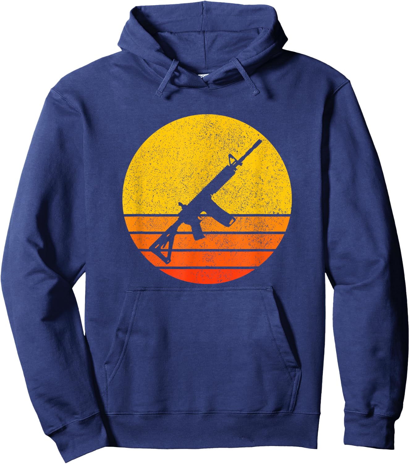AR15 Vintage Sunset , black Hoodie - Hoodie | Navy