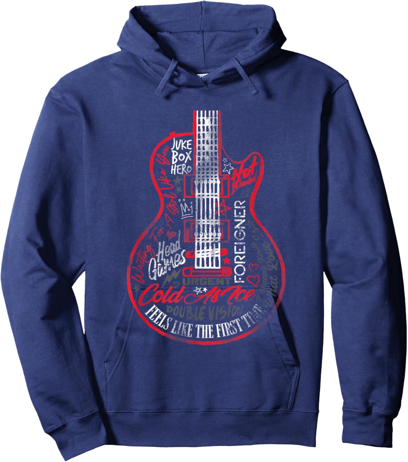 Foreigner Juke Box Hero Tracklist , black Hoodie - Hoodie | Navy
