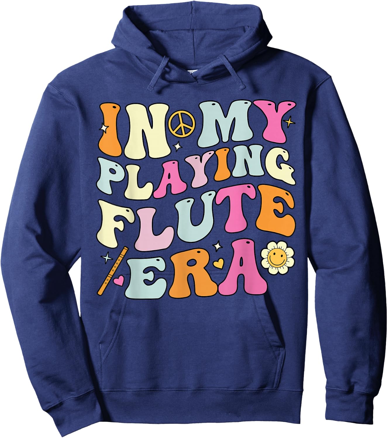 In My Playing Flute Era, Groovy Flute Players Hoodie - Hoodie | Navy