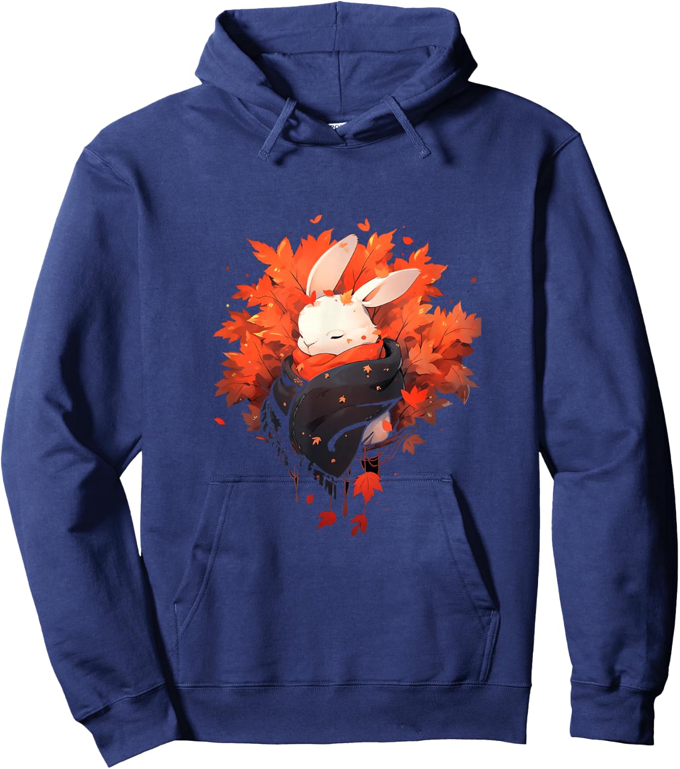 Bunny Autumn Autumn Leaves Rabbit Thanksgiving Hoodie - Hoodie | Navy