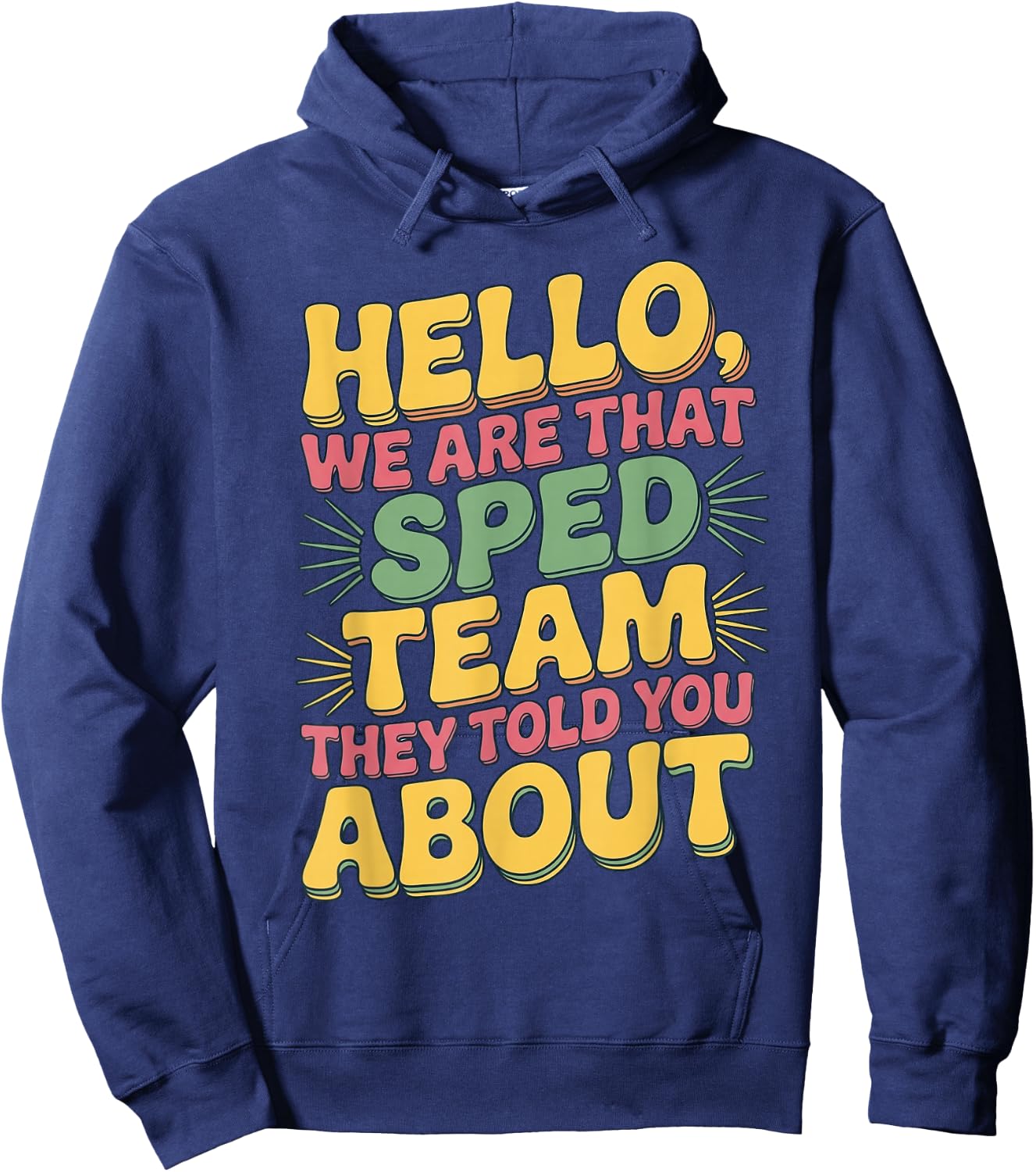Funny Special Ed Teacher SPED Team Reto Groovy Hoodie - Hoodie | Navy