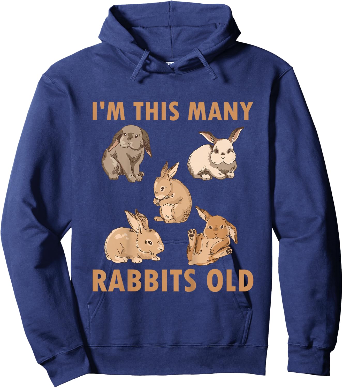 Kids 5 Year Old Bunny Rabbits 5th Birthday Hoodie - Hoodie | Navy