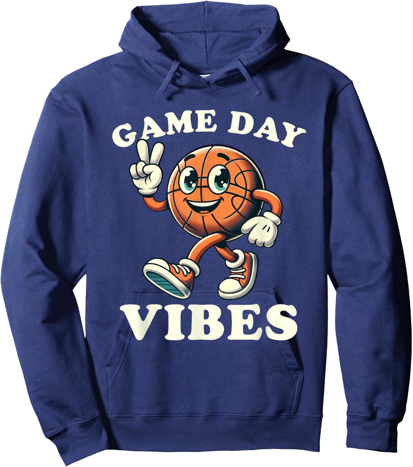 Basketball Game Day Vibes Funny Men Women Kids Hoodie - Hoodie | Navy
