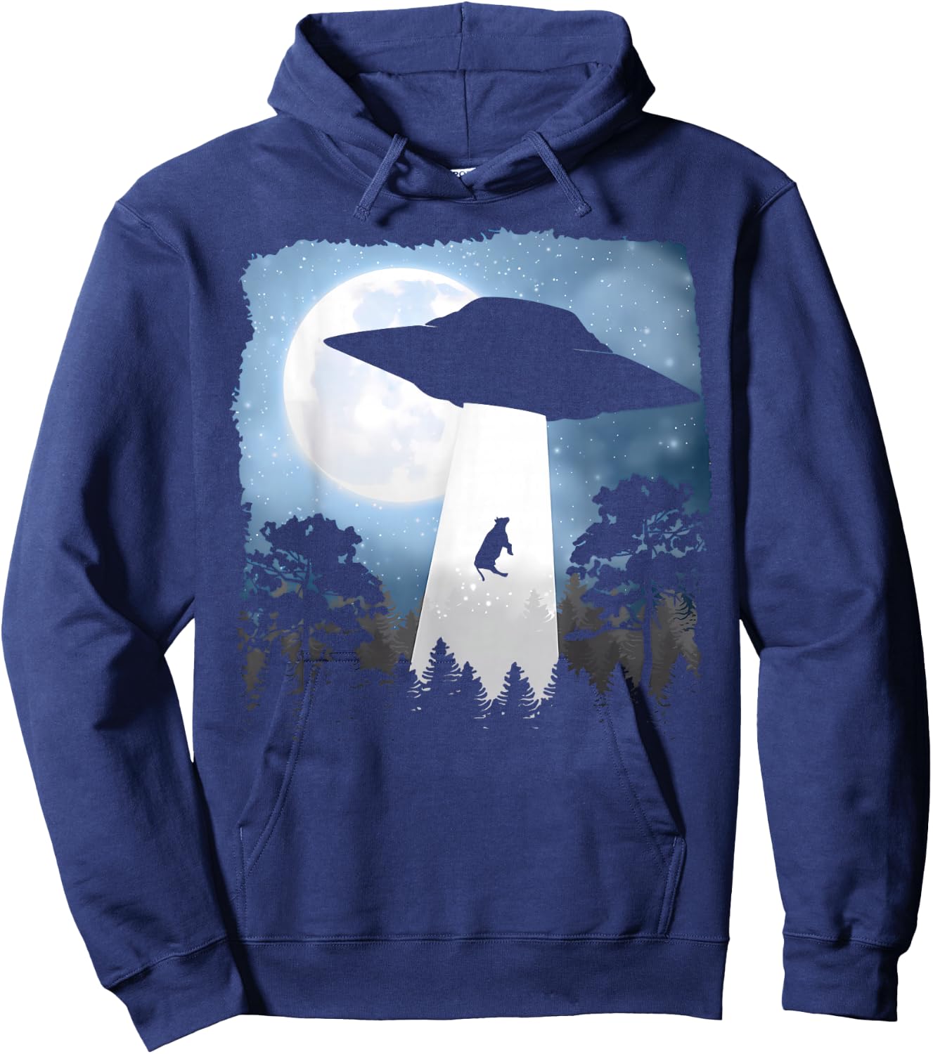 UFO Cow Abduction Funny Sci Fi Alien Space Hoodie - Hoodie | Navy
