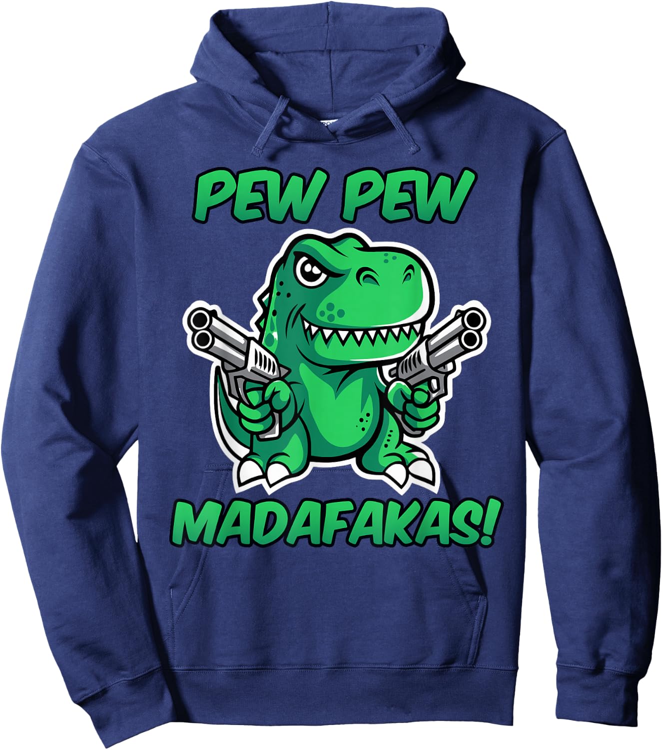 Funny T-Rex with Weapons Hoodie - Hoodie | Navy