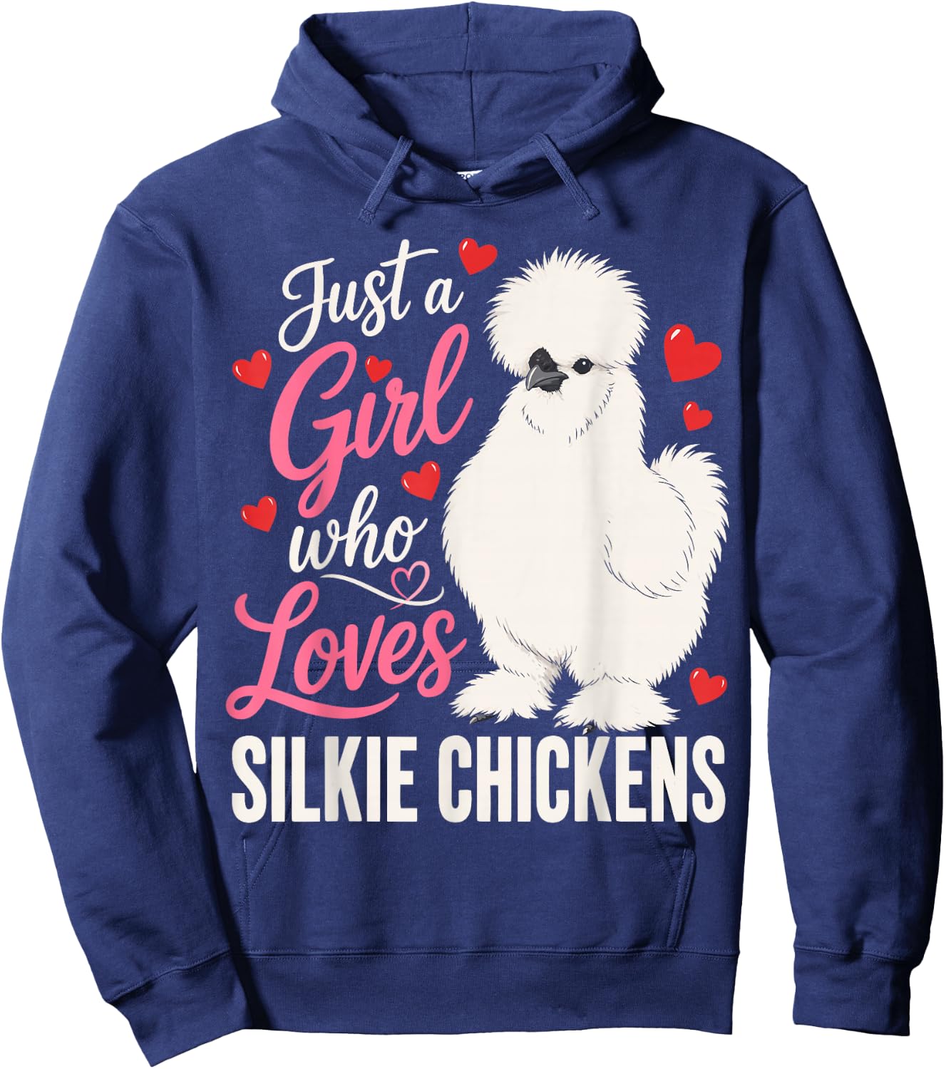Girl Silkie Chicken Mom Backyard Hen Silkies Hoodie - Hoodie | Navy