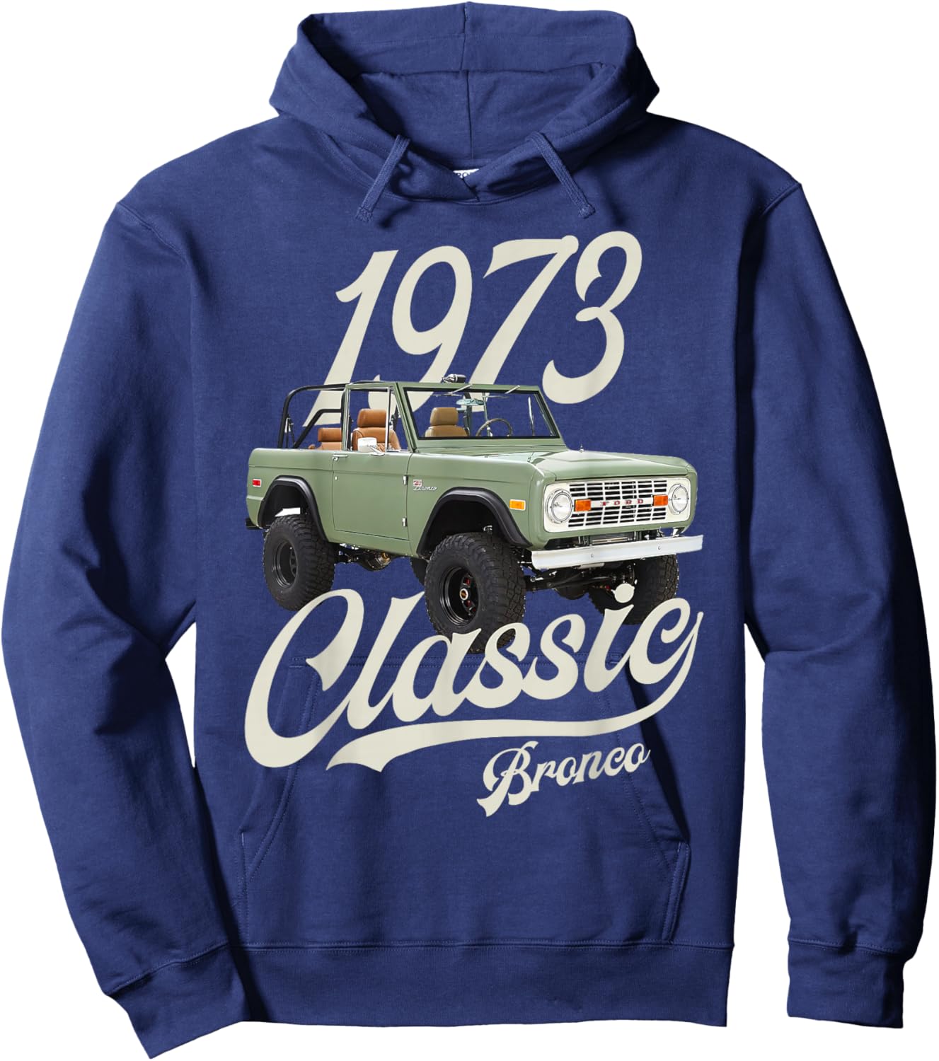 Classic bronco 1973 Beverly Park Bermuda Green Hoodie - Hoodie | Navy