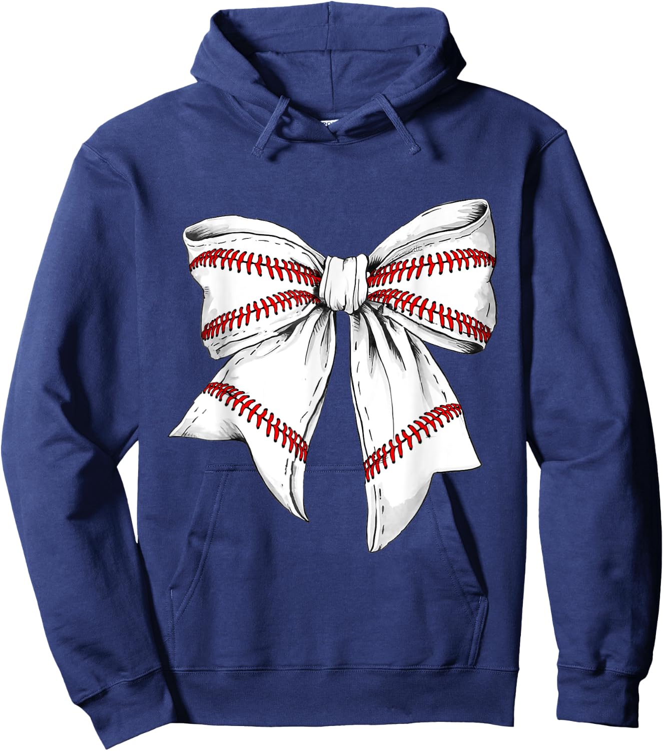 Baseball Mom Coquette Bow For Gameday Hoodie - Hoodie | Navy