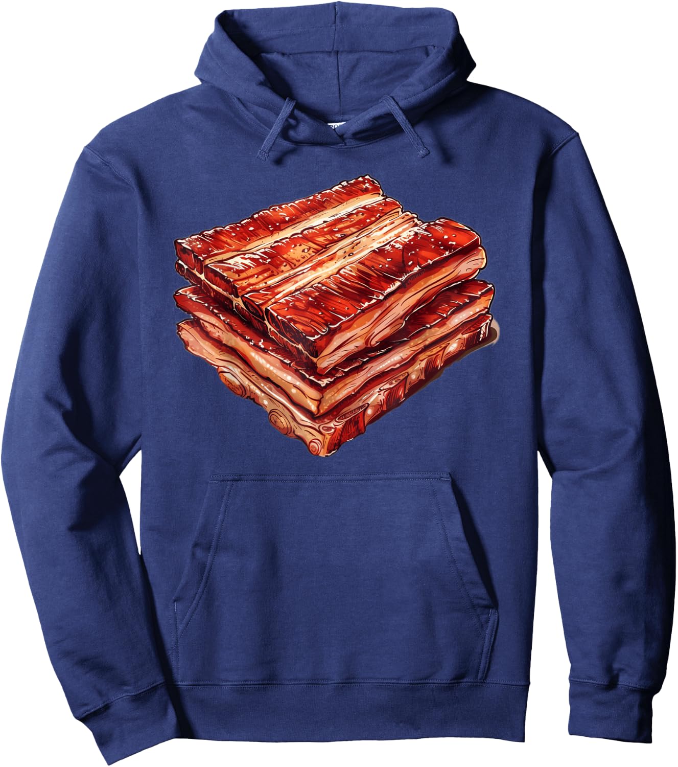 Pork Belly With A Vintage Look Hoodie - Hoodie | Navy