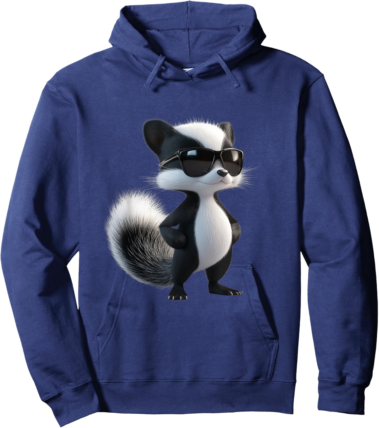 Skunk with Sunglasses - Funny Skunk , black Hoodie - Hoodie | Navy