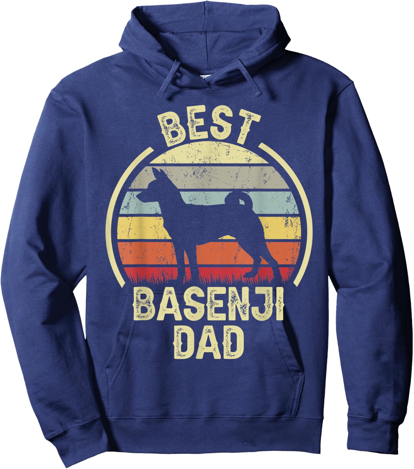 Best Dog Father Dad - Vintage Basenji Hoodie - Hoodie | Navy