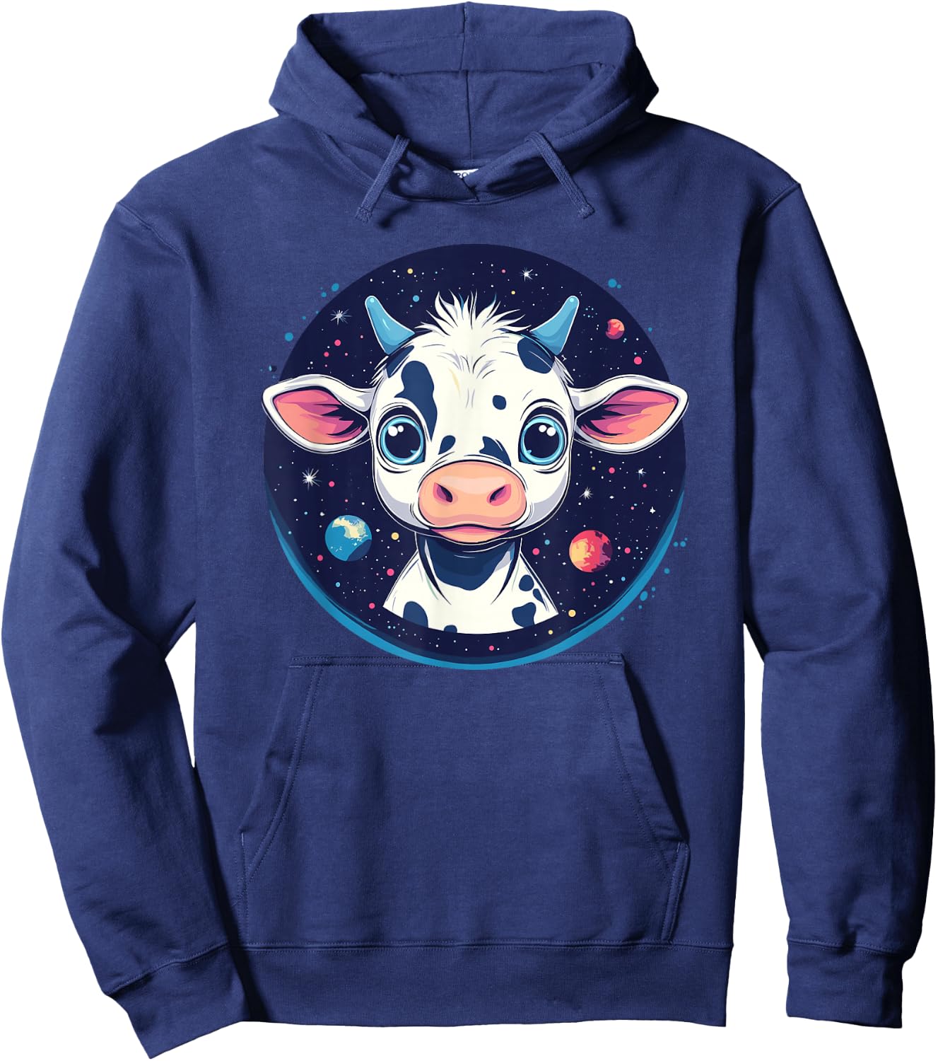 Cute Space Cow Planetary Explorer Hoodie - Hoodie | Navy
