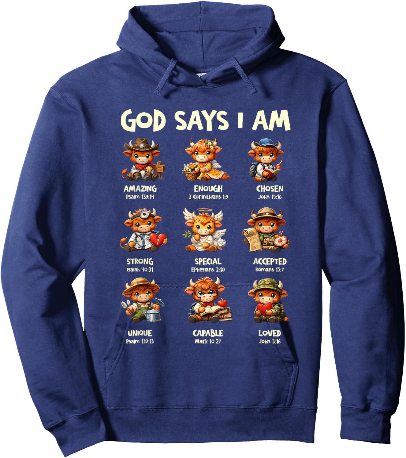 Scottish Cow Hoodie - Hoodie | Navy