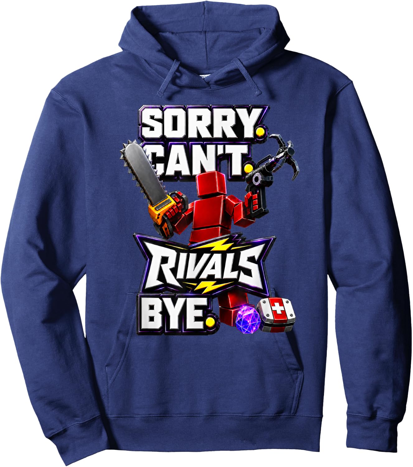 Sorry Can’t Rivals Bye Gamer Graphic Hoodie - Hoodie | Navy