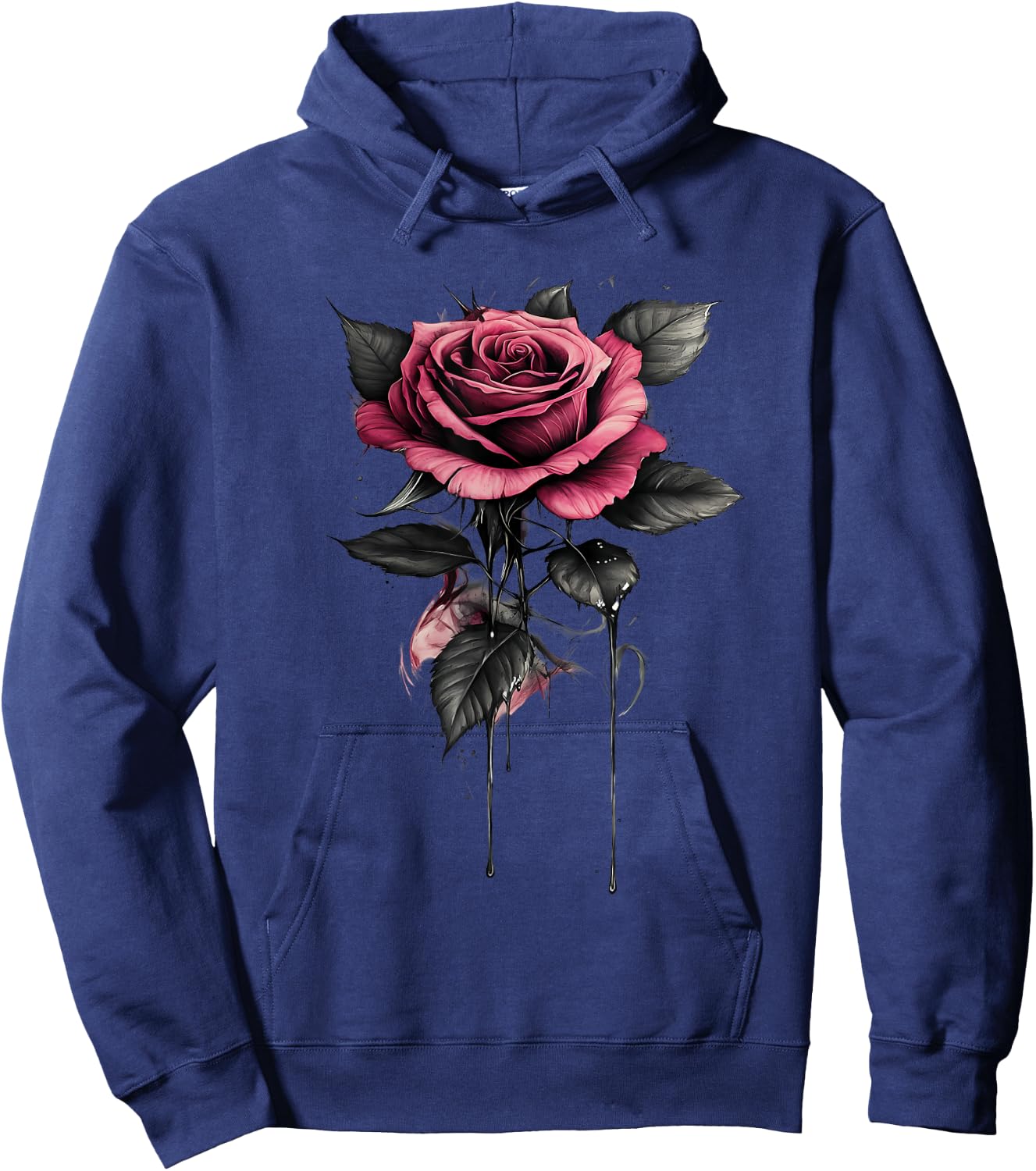 Pink Rose Flower Botanist Garden Flower Rose Hoodie - Hoodie | Navy
