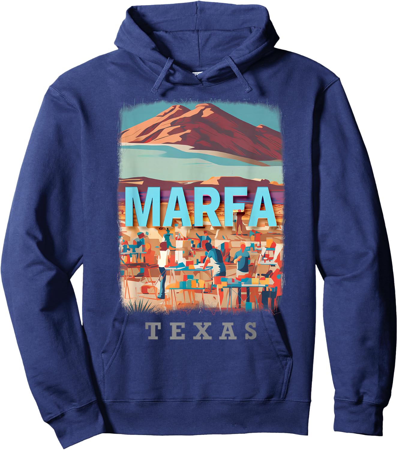 Marfa Texas TX Artistic Oasis SD179 Hoodie - Hoodie | Navy