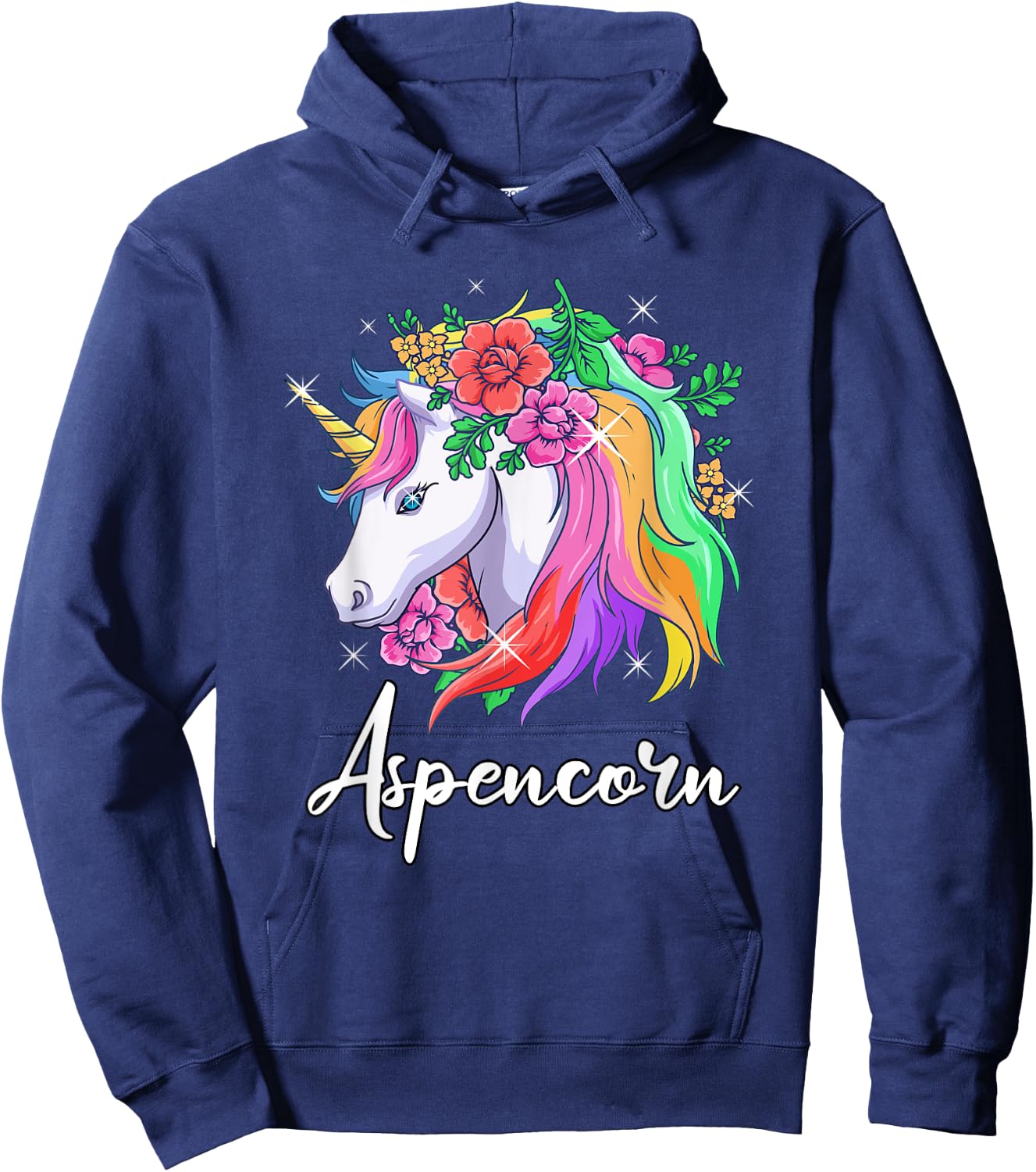 Cute Aspencorn Personalized Name Unicorn Aspen Hoodie - Hoodie | Navy