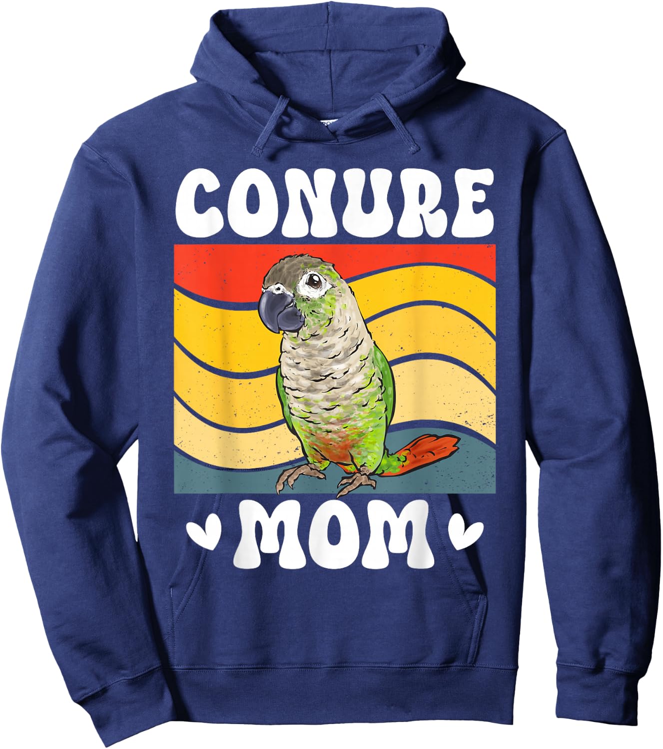 Green Cheeked Conure Mom Parrot Bird Conure Hoodie - Hoodie | Navy