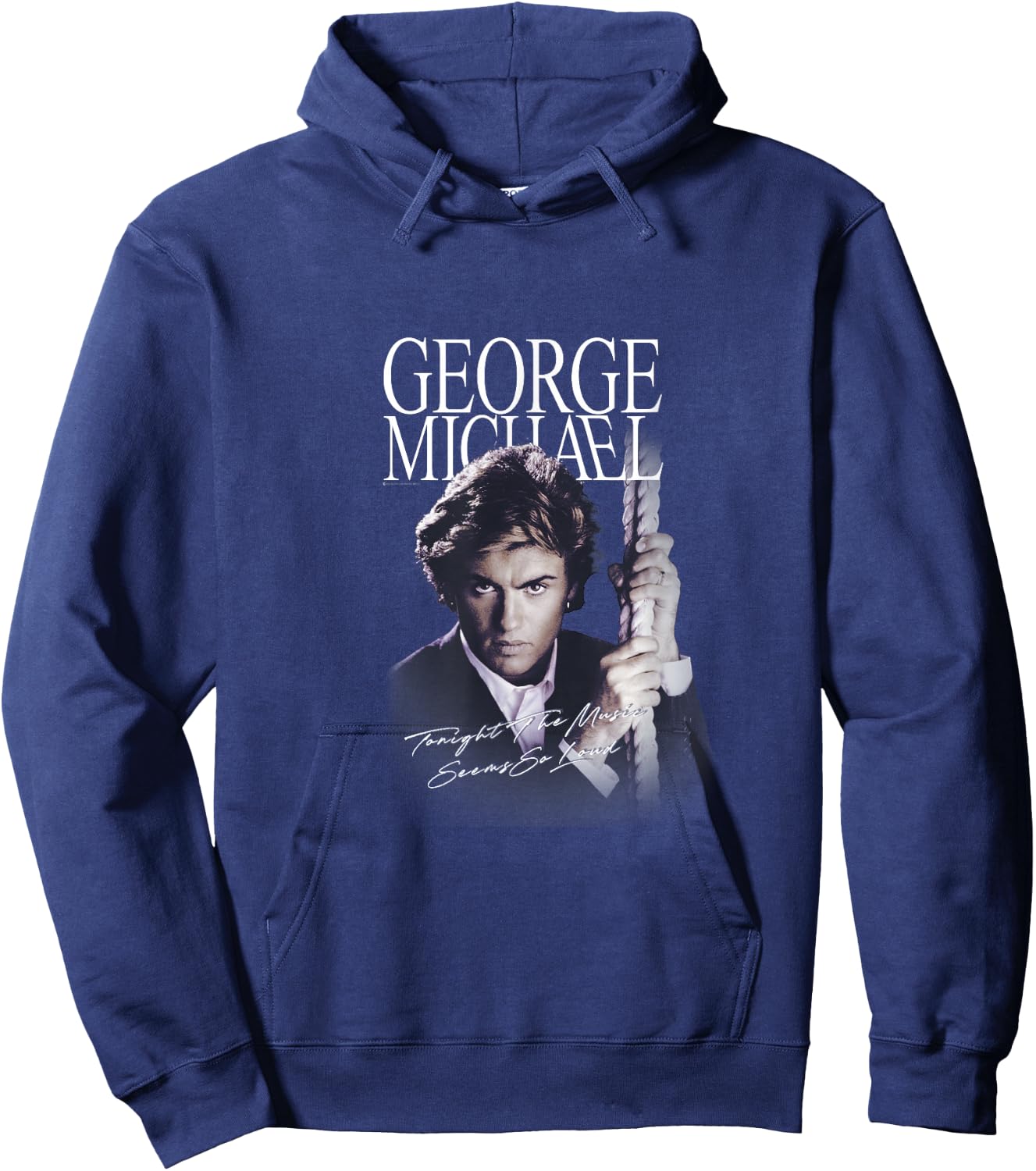 Retro Icon George Michael , Black, S Hoodie - Hoodie | Navy