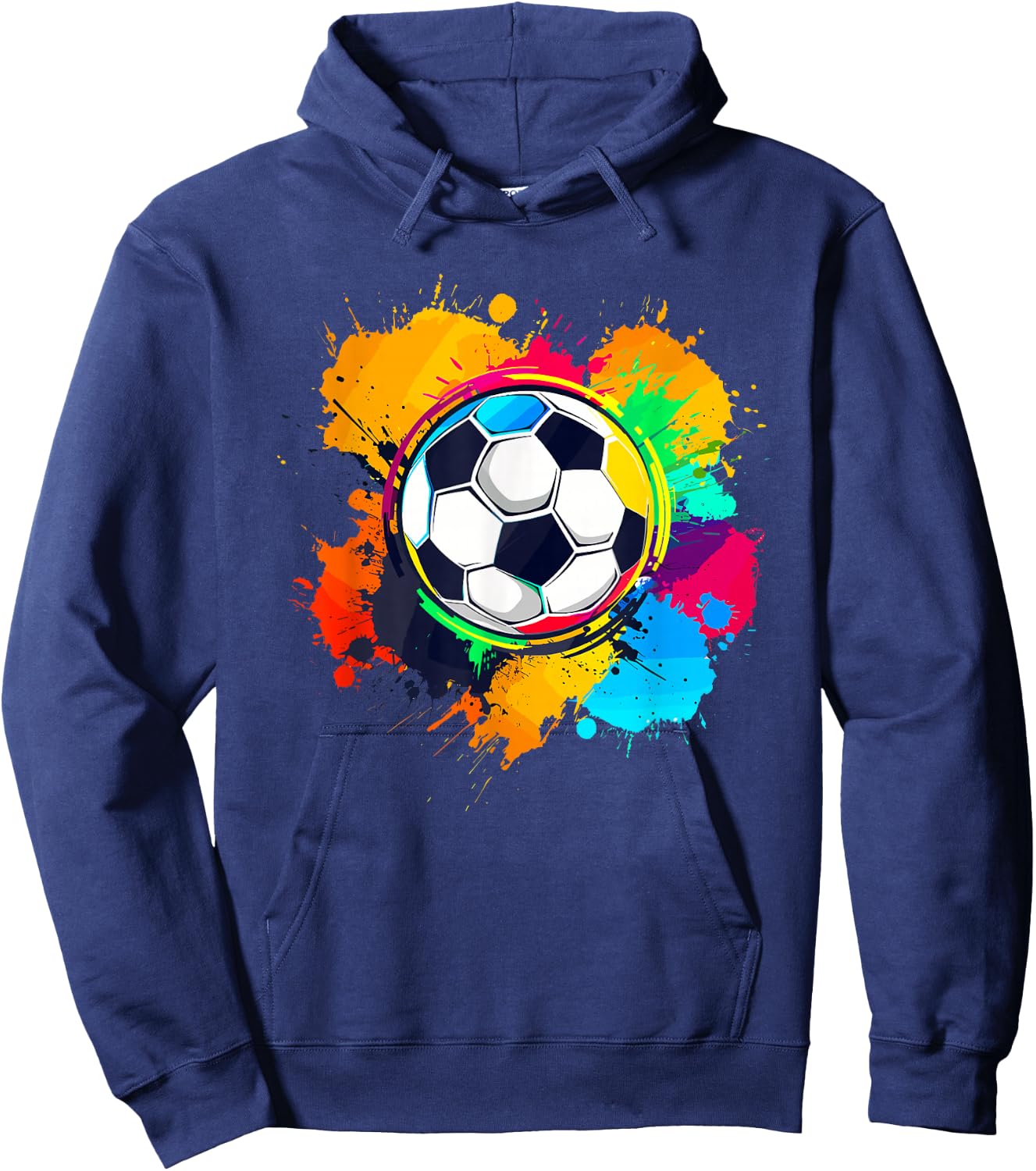 Color Graffiti Football Hoodie - Hoodie | Navy
