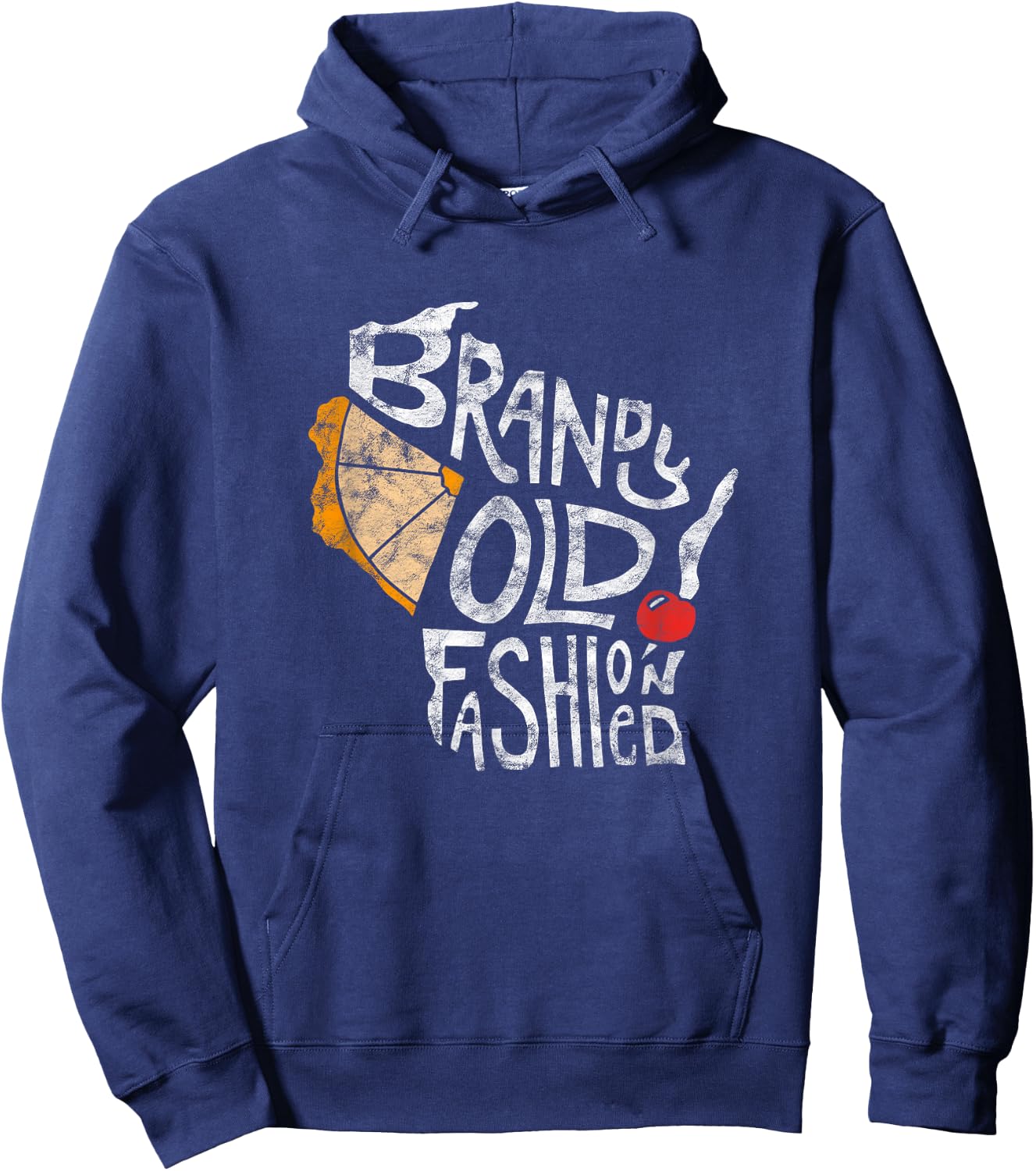 Wisconsin Brandy Old Fashioned Distressed Gift Hoodie - Hoodie | Navy