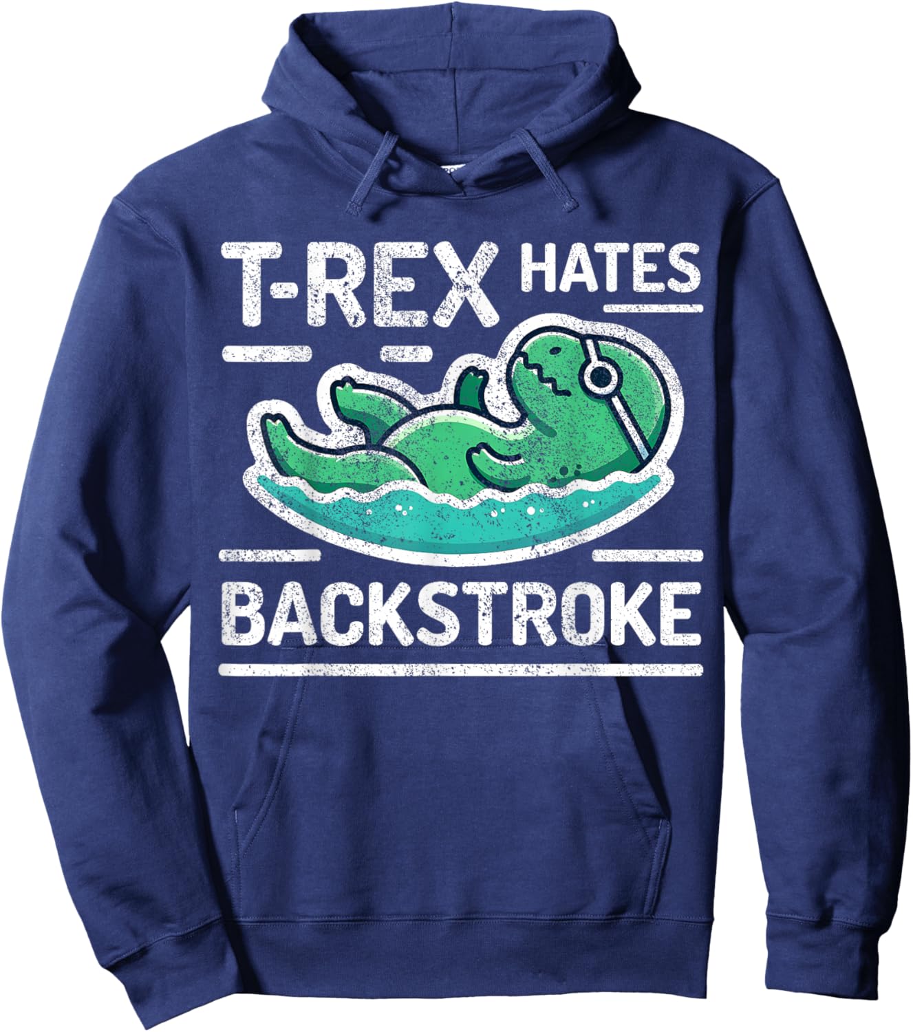 Funny Swimmer T-Rex Swim Dinosaur Swimming Hoodie - Hoodie | Navy
