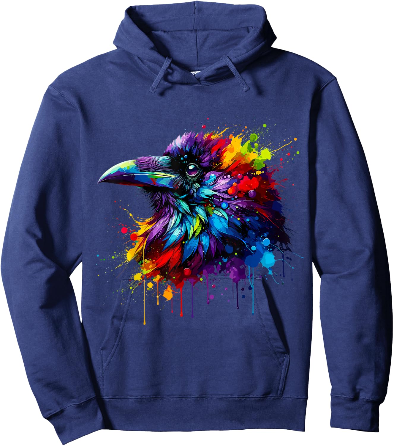 Splash Art Crow Raven Crows Hoodie - Hoodie | Navy