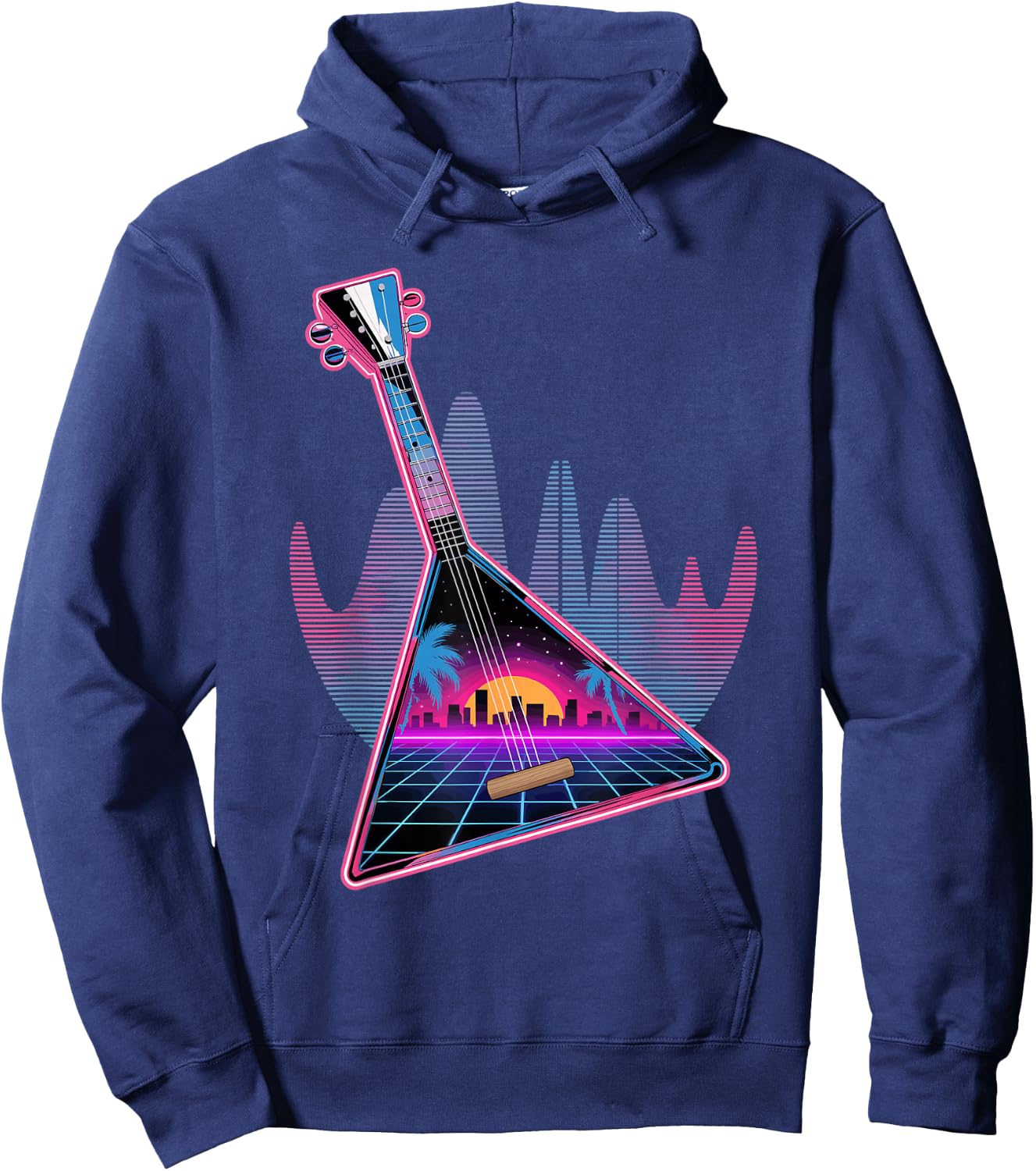 Retro Synthwave Balalaika Hoodie - Hoodie | Navy