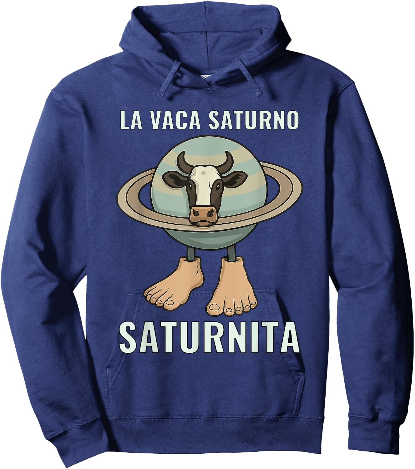 Saturnita Cow Planet Meme Hoodie - Hoodie | Navy