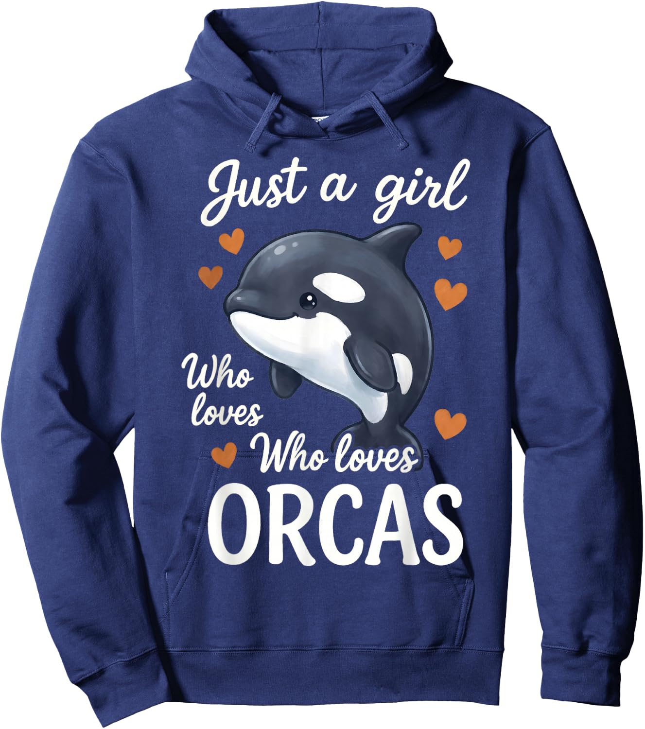 Just A Girl Who Loves Orcas Hoodie - Hoodie | Navy