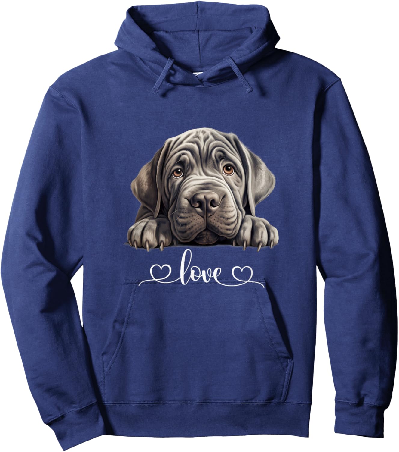 Cute Dog Graphic Love Neapolitan Mastiff Dog Hoodie - Hoodie | Navy