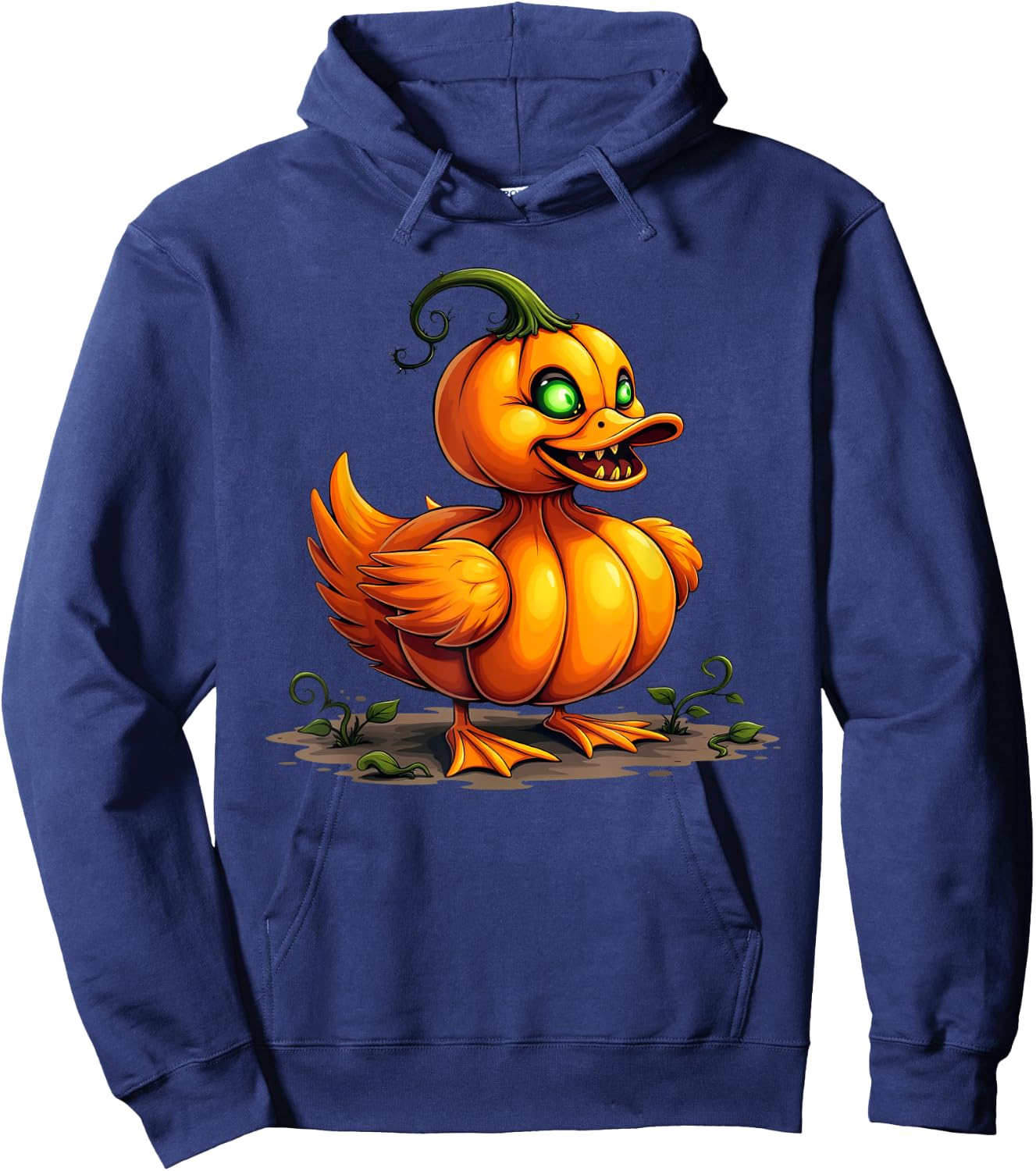 Scary Duck Pumpkin Funny Halloween Kids Hoodie - Hoodie | Navy