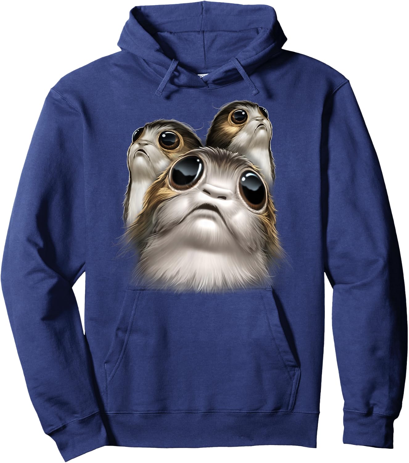 Star Wars Last Jedi Porgs Big Eyes Cute Graphic Hoodie - Hoodie | Navy