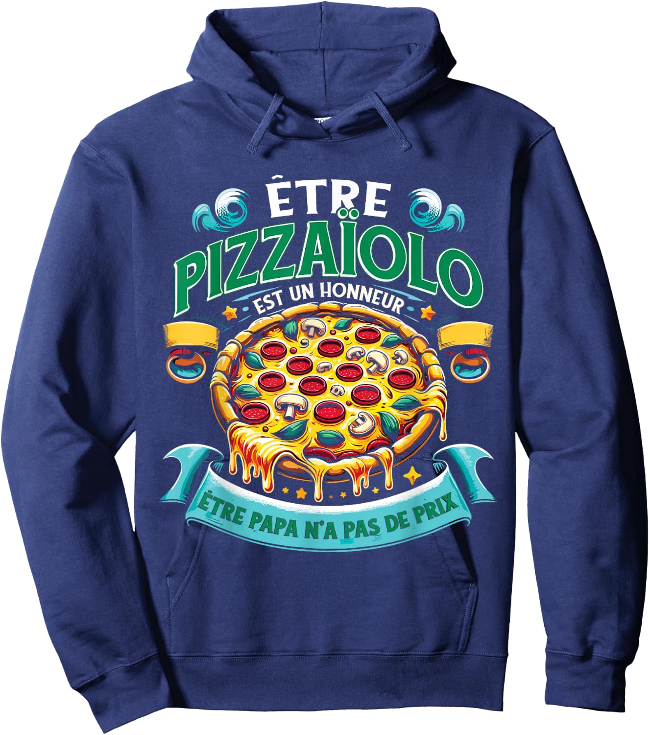 Italian Pizza Maker Pizzeria , Black, S Hoodie - Hoodie | Navy