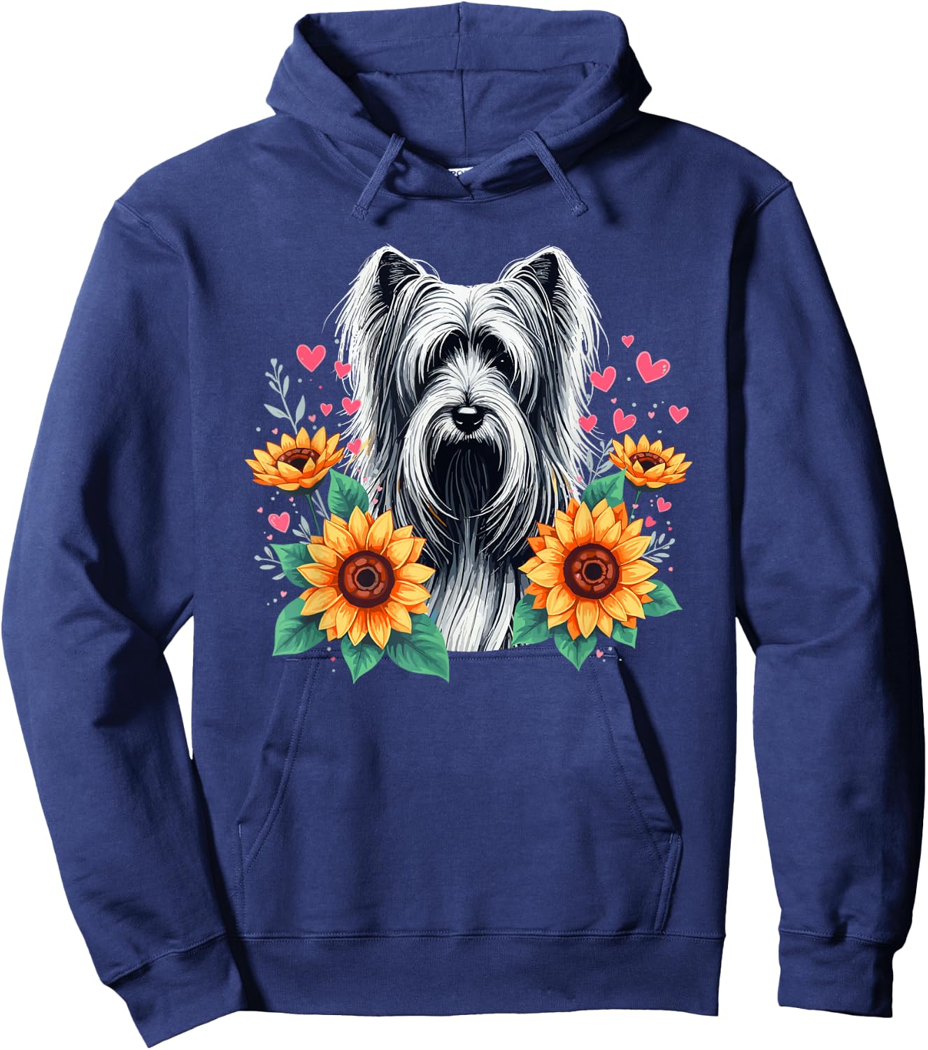Sunflowers Skye Terrier Terriers Hoodie - Hoodie | Navy