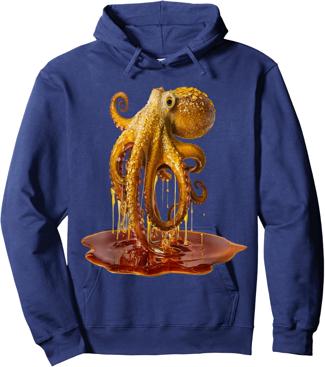 Octopus Men Woman Aesthetic Gold Honey Octopus Hoodie - Hoodie | Navy
