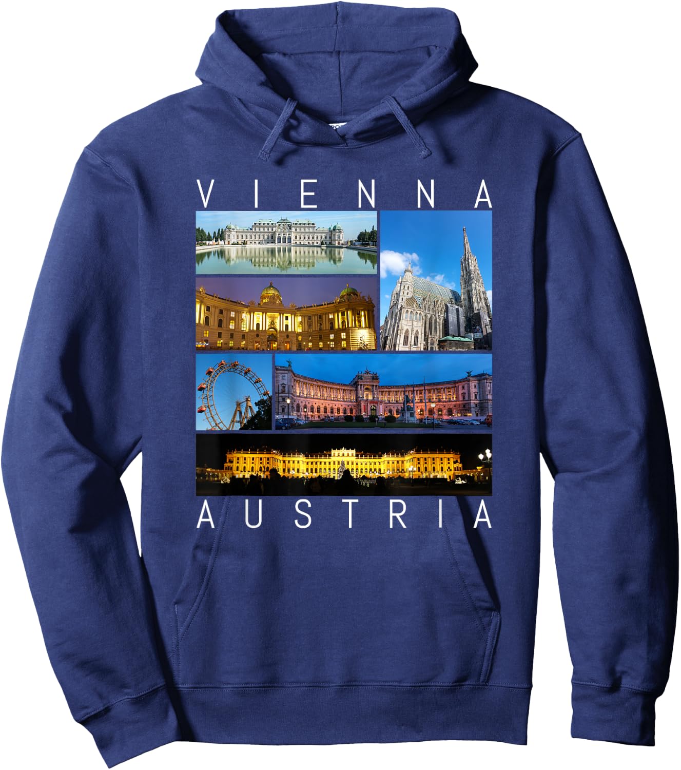 Vienna Austria famous sights gallery Souvenir Hoodie - Hoodie | Navy