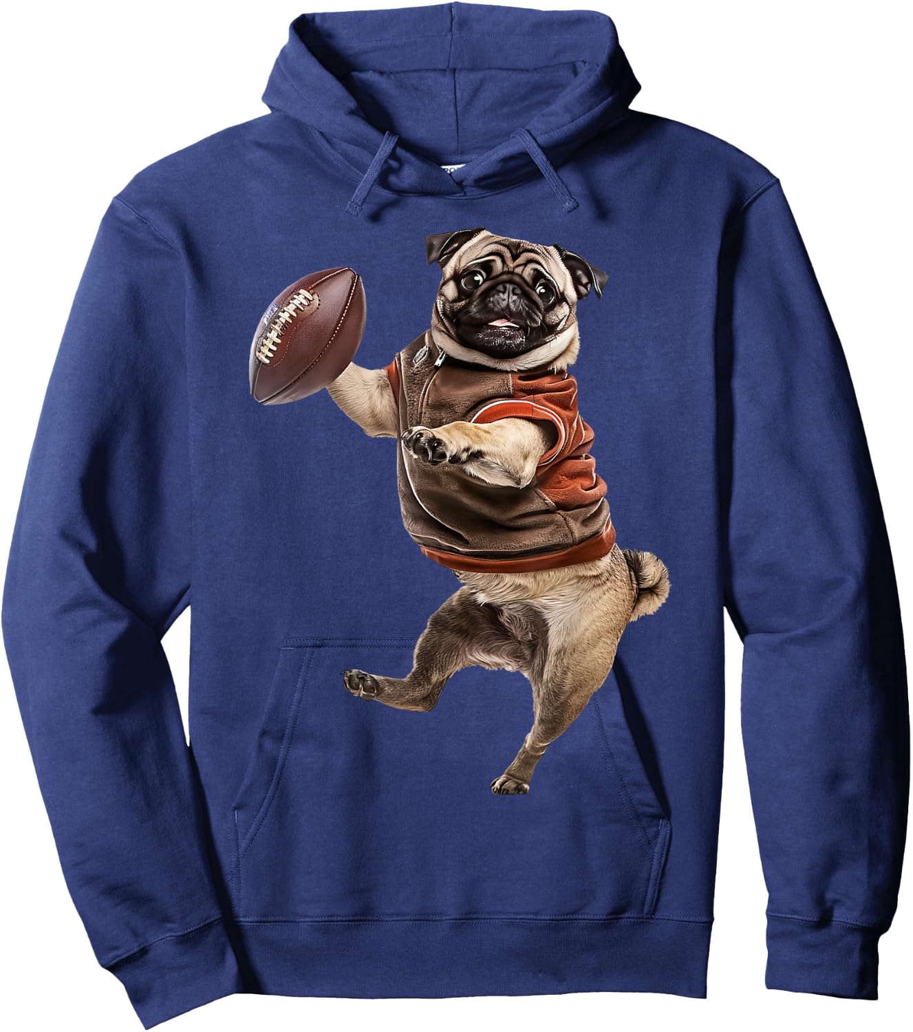 Pug Football Hoodie - Hoodie | Navy