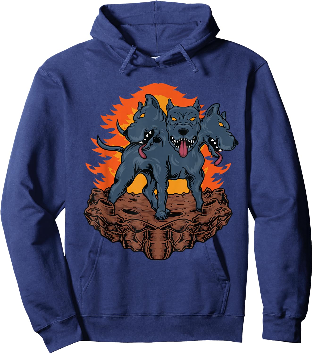 Cerberus Hellhound - Three Headed Dog Hoodie - Hoodie | Navy