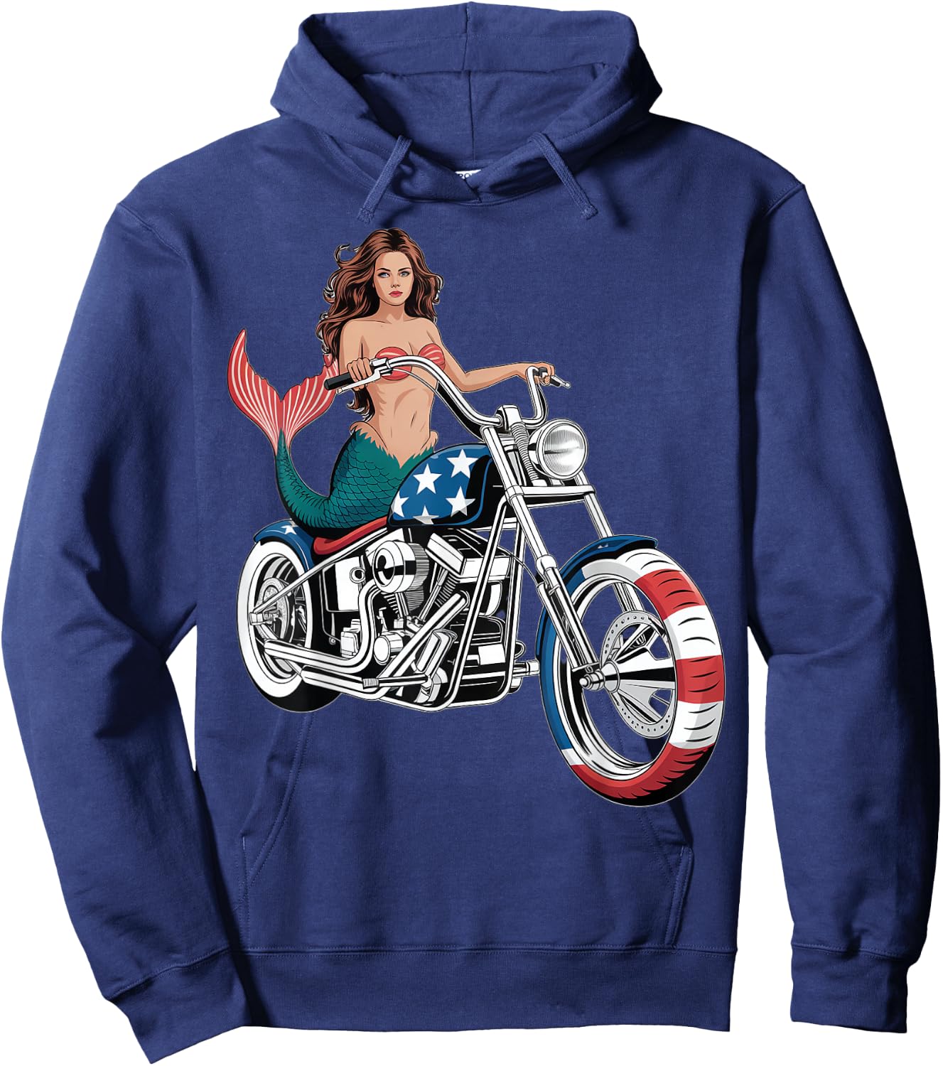 Mermaid Chopper Motorcycle Design Hoodie - Hoodie | Navy