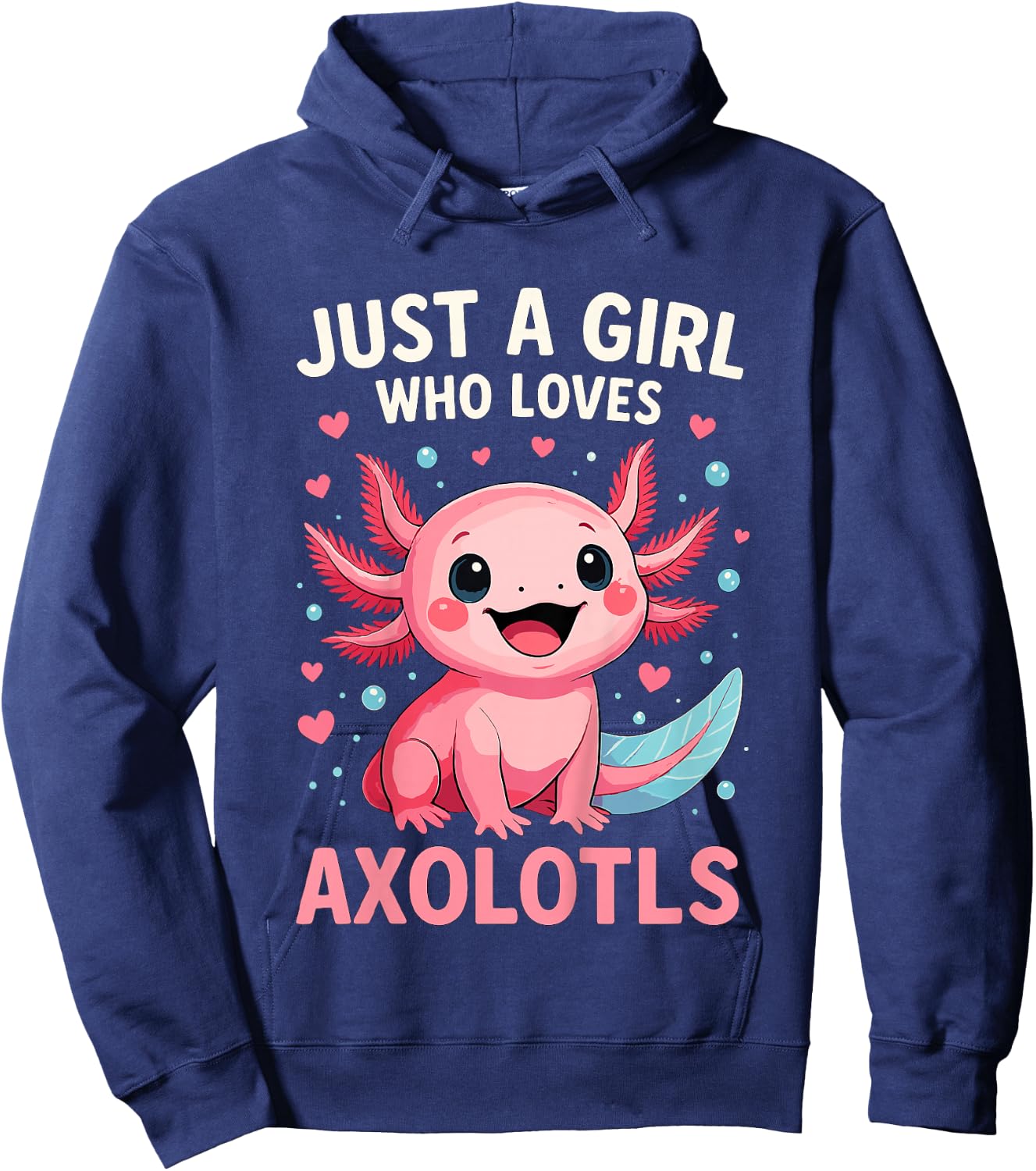Kids Just A Girl Who Loves Axolotls Hoodie - Hoodie | Navy