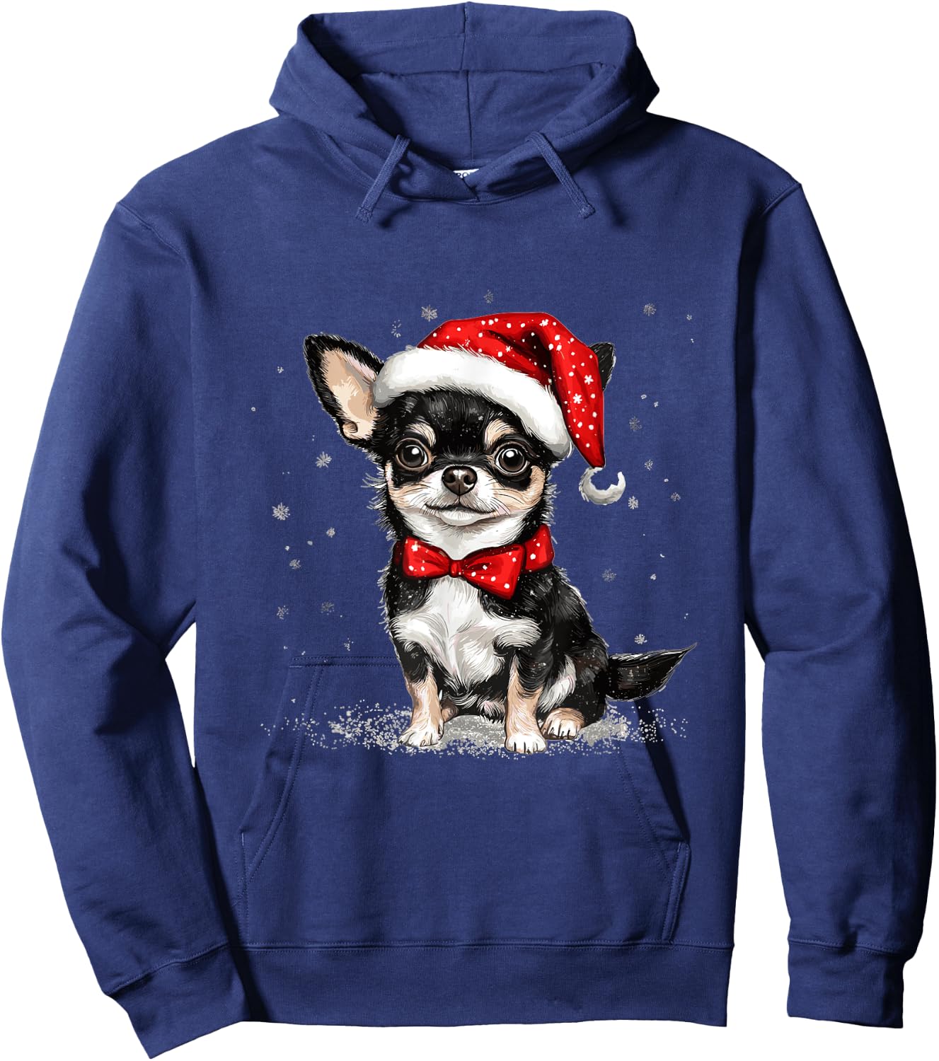 Dog Chihuahua Chiwawa Christmas , Black, S Hoodie - Hoodie | Navy