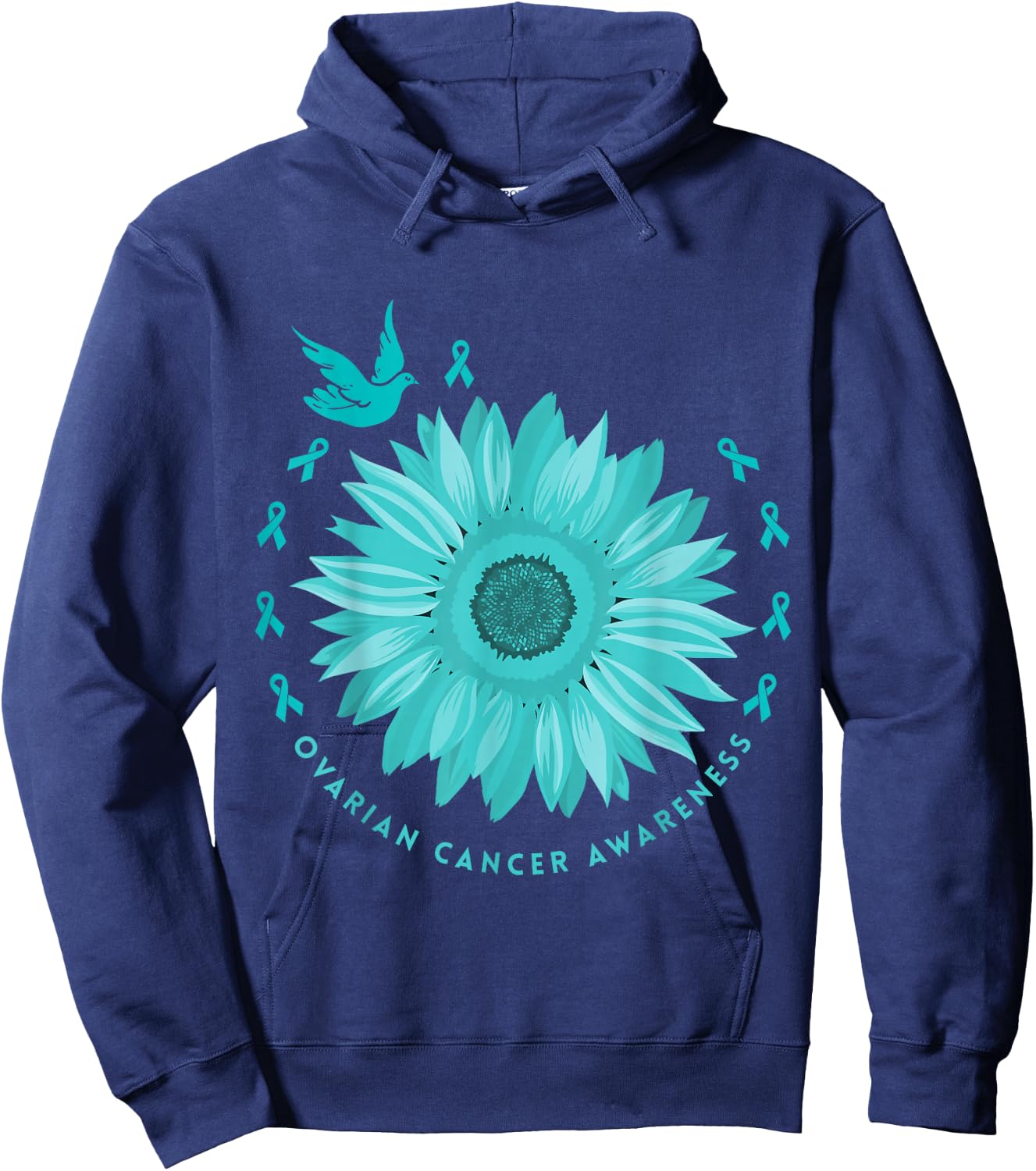 Ovarian Cancer Awareness Hoodie - Hoodie | Navy
